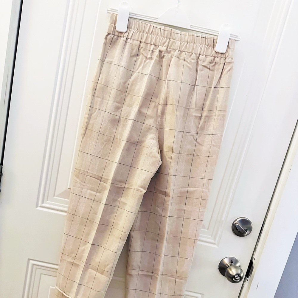 NWT Zara Cropped Cuffed Plaid Pants XS - Picture 7 of 12